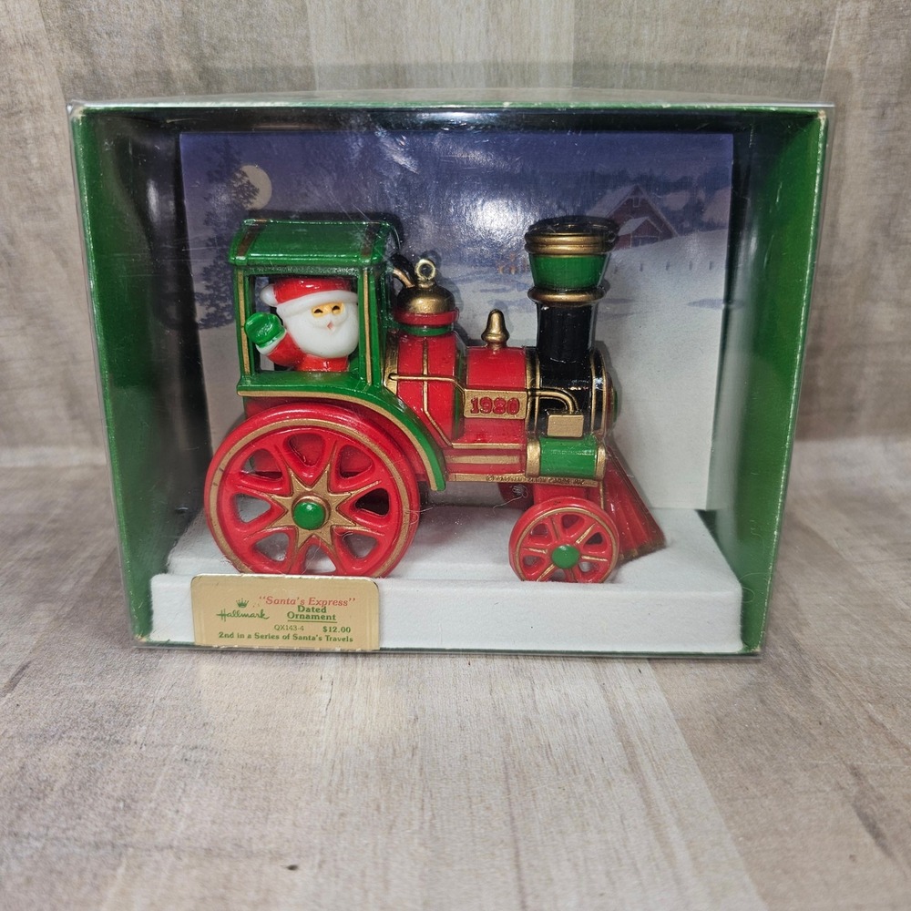 Vintage Hallmark Santa's Express 1980 Dated Ornament Santa's Travels Series